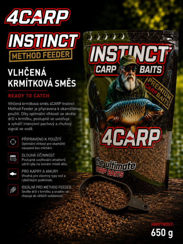 Vlhčená krmítková směs 4Carp Method 650 g - Krmítková směs :: Halibut