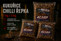 Vařený partikl Kukuřice Chilli Řepka | 1 kg a 3 kg